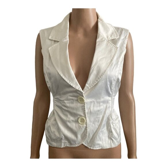 MKM Designs Blouse Womens Large White Sleeveless Tie Back - Picture 7 of 7